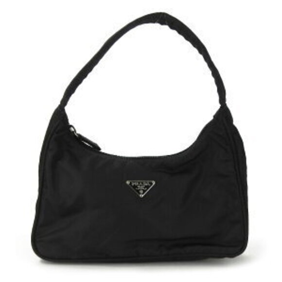 Prada Nylon Canvas Handbag Black Hobo Shoulder Bag - Picture 11 of 11